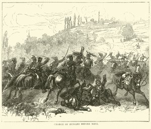 Huszárok vádja Metz előtt, 1870. október alkotó: English School