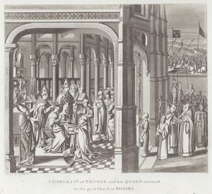 Franciaország 5. Károlyt és királynőjét a rheimsi nagytemplomban koronázták meg alkotó: English School