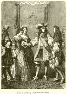 Károly II. Lady Castlemaine bemutatása az udvarban alkotó: English School