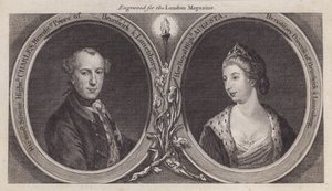 Károly Vilmos Ferdinánd, Brunswick hercege és felesége, Augusta hercegnő, III. György király nővére (metszet) alkotó: English School