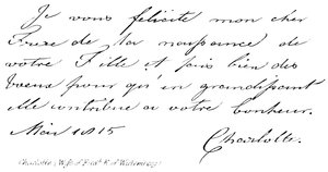 Charlotte, (Wirtembergi Fredk K felesége) alkotó: English School