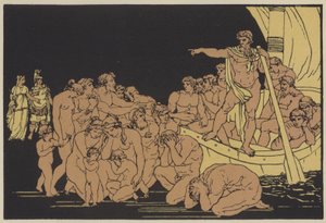 Charon és a szellemek (színes litográfia) alkotó: English School