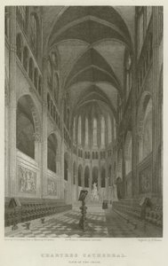 Chartres-i katedrális, kilátás a kórusra (metszet) alkotó: English School