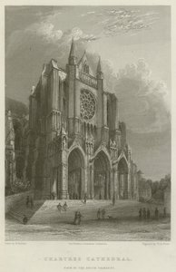 Chartres-i katedrális, kilátás a déli kereszthajóra (metszet) alkotó: English School