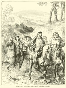 Chaucer zarándokai Canterburybe utaznak alkotó: English School
