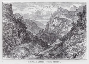 Cheddar Cliffs, Bristol közelében (metszet) alkotó: English School
