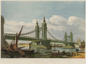 Chelsea New Bridge (chromolitho) alkotó: English School