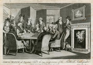 Sakkmérkőzés Parsloesban, 1794. február 23., a török nagykövet jelenlétében alkotó: English School