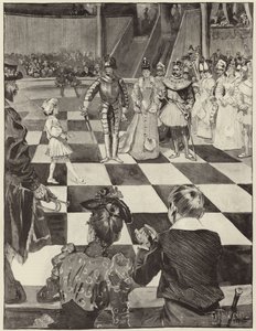 Sakkverseny élő darabokkal a Henglers Circusban alkotó: English School