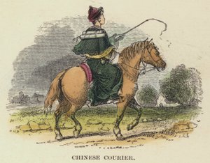 Chinesischer Kurier (kolorierte Gravur) von English School