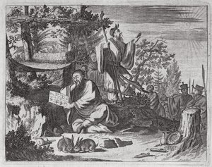 Kínai szent férfiak, illusztráció a kínai nagykövetségek leírásából, 1690 alkotó: English School