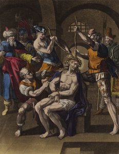 Krisztus tövisekkel megkoronázva (színes litho) alkotó: English School