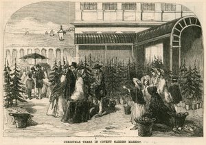 Karácsonyfák a londoni Covent Garden Marketen alkotó: English School