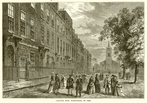 Church Row, Hampstead, 1750-ben alkotó: English School