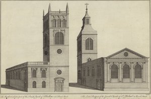 Allhallows-templom a Bread Street-en és a Szent Mihály-templom a Wood Street-en, Londonban
