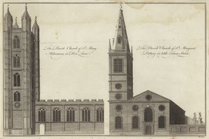 Szent Mária Aldermary templom a Bow Lane-ben és Szent Margaret Pattens templom a Little Tower Street-ben, London