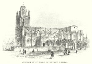 St Mary Redclyffe templom, Bristol (metszet) alkotó: English School