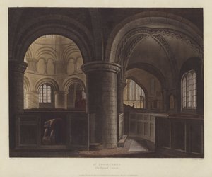 Szent Sír-templom (a kerek templom), Cambridge (színes metszet) alkotó: English School