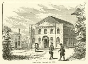 City-Road kápolna, 1778-ban (metszet) alkotó: English School