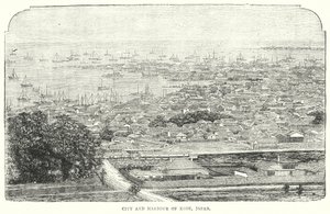 Kobe városa és kikötője, Japán (metszet) alkotó: English School