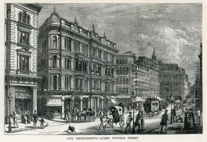 Városfejlesztés – Queen Victoria Street, London alkotó: English School