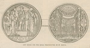 Városi érem a királyi hálaadás alkalmából a londoni St Pauls-katedrálisban, 1872. február 27-én alkotó: English School