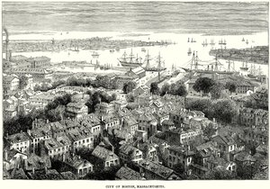 Boston városa, Massachusetts (metszet) alkotó: English School