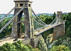 Clifton Suspension Bridge (gouache, papír) alkotó: English School