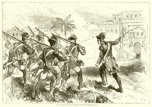 Clive felvezeti embereit Conjeveramhoz (1751) alkotó: English School