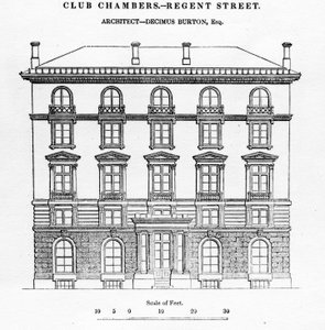 Club Chambers, Regent Street, 1839 alkotó: English School