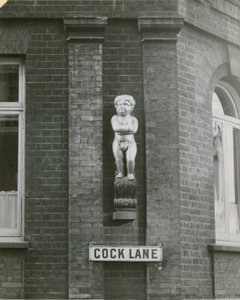 Cock Lane és a kövér fiú, vagy Golden Boy szobor; fénykép alkotó: English School