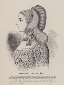 Középkori" frizura (metszet) alkotó: English School