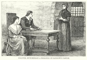 Hutchinson ezredes fogoly a Sandown kastélyban (metszet) alkotó: English School