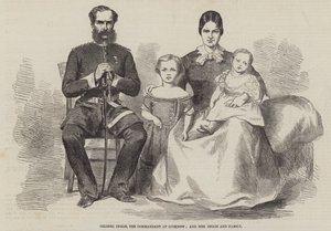 Inglis ezredes, Lucknow parancsnoka és Inglisné és családja (metszet) alkotó: English School