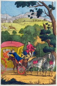 Jack ezredes kirabolja Mary Smitht a Maidenhead Thicketben, illusztráció a leghíresebb országúti és utcai rablók életéből és kalandjaiból... megjelent 1822-ben alkotó: English School