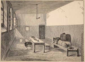 Condemned Cell, Newgate, illusztráció a londoni büntetőbörtönből és Henry Mayhew és John Binny jelenetei a börtönéletből, pub. 1862 alkotó: English School