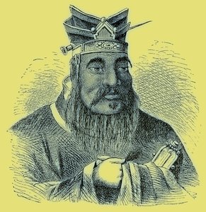 Konfuciusz, illusztráció a The Illustrated History of the World-ből, megjelent 1880 körül (digitálisan javított kép) alkotó: English School