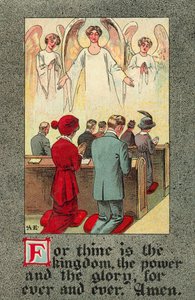 Miatyánkot elmondó gyülekezet (színes litó) alkotó: English School