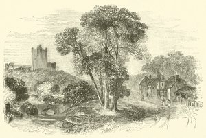 Conisbrough (vagy Conisbrough) kastély (metszet) alkotó: English School