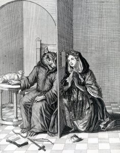 Convert Angliam, vagy Ez egy ostoba bárány, amely a farkast a gyóntatójává teszi, 19. század alkotó: English School