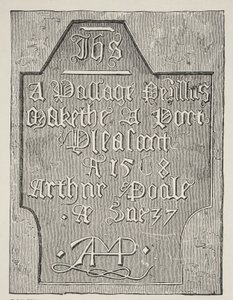 Arthur Poole faragványának másolata a toronyban lévő börtöncellája falán, 1568 alkotó: English School