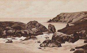 Cornwall: Kynance Cove, Penzance (litho) alkotó: English School
