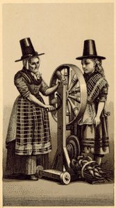 Wales jelmezei: Spinning Genny (litho) alkotó: English School