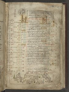 Cotton Julius A. VI, f.5, Május naptári oldala: Pásztorok és nyáj (vellum) alkotó: English School