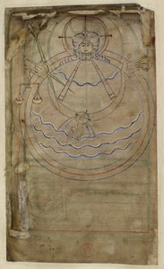 Cotton ms tiberius c vi f007v A teremtés diagramos ábrázolása, illusztráció a 