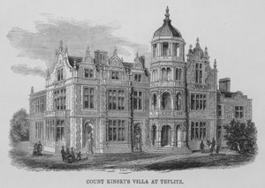 Kinski gróf villája Teplitzben (metszet) alkotó: English School