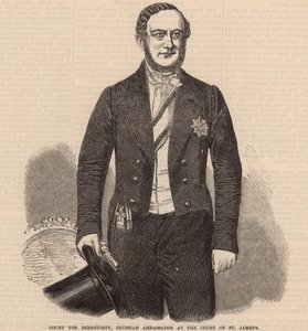 Von Bernstorff gróf, porosz nagykövet a Szent Jakab-udvarban alkotó: English School