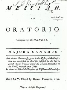 1742-ben megjelent Händel Messiás című kottájának borítója alkotó: English School