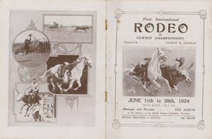 Az első nemzetközi Rodeo programjának borítója alkotó: English School