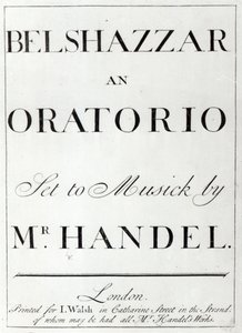 Händel Belsazár partitúrájának borítója, 1745-ben alkotó: English School